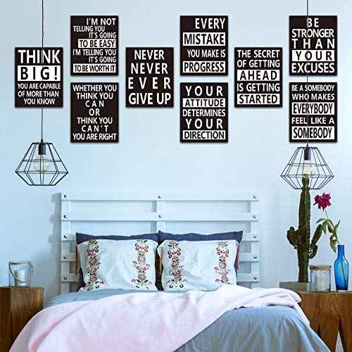 Zonon 9 Pcs Inspirational Wall Decals Spiritual Motivational Wall Stickers Positive Quotes Sayings Phrases Decals for Library Home School Office Art Decorations, 8 x 10 Inches