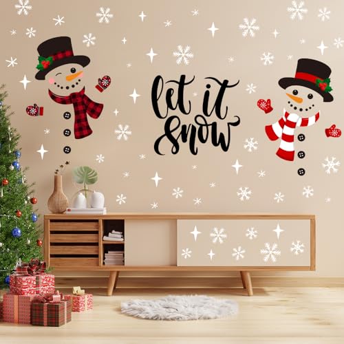 IMISHM 6 PCS Christmas Door Decorations Removable Christmas Wall Stickers Christmas Door Stickers Christmas Window Stickers for Christmas Winter Home Indoor Decorations