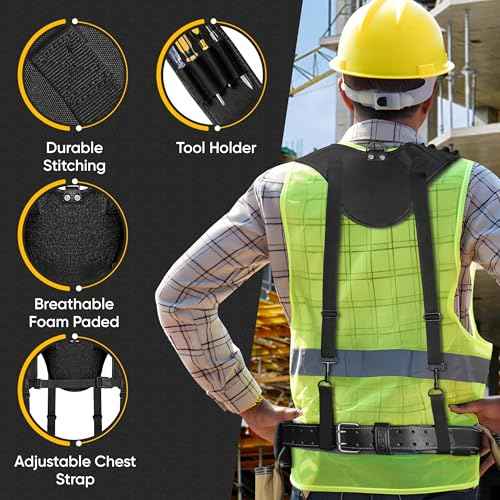 FUERI Tool Belt Suspender for Men Adjustable Heavy Duty Construction Carpenter Electrician