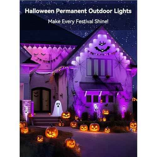 Permanent Outdoor Lights, 100FT RGB IP67 Waterproof Eaves Lighting, Smart LED Outside House Lights with App/Remote Control for Halloween, Christmas Decor, Holiday, Party, Daily, All Year-Round