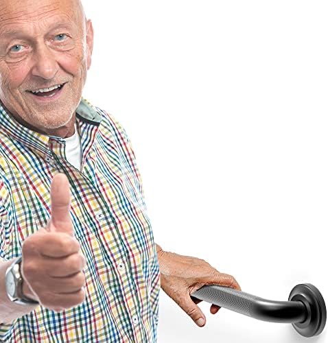 1-1/4" Knurled Grab Bar, ADA Compliant Bath Safety Shower Handrail, Bathroom Mobility Aid Handle for Seniors and Disabled, Heavy Duty 500lbs Support