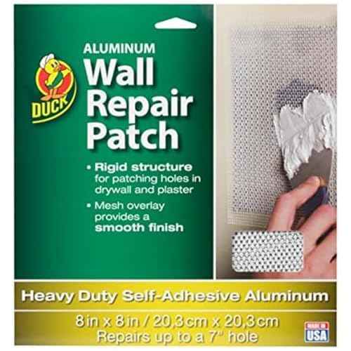 Duck Brand Aluminum Wall Repair Patch, 8 Inches x 8 Inches, White (283996)