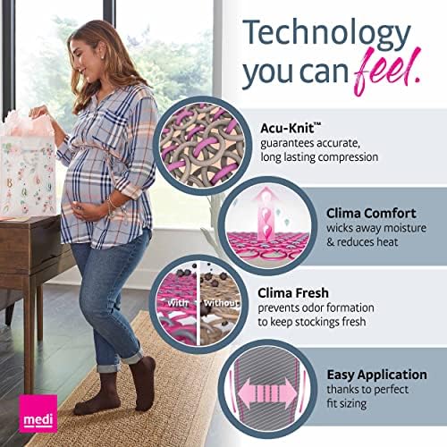 medi Assure, 20-30 mmHg Compression Stockings – Closed Toe, Knee High, Semi-Transparent Hosiery