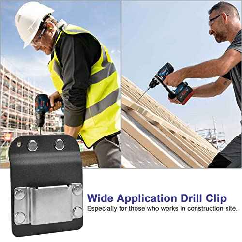 iGuerburn Drill Belt Holder - Tactical Drill Clip for Tool Belt, Clip-on Drill Hook for Drill Driver | Fits Up to 2" Tool Belt