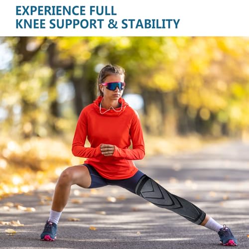 Flytex Full Leg Compression，Full leg sleeve long compression leg sleeve knee sleeve to protect legs for men and women basketball, arthritis cycling sports.(2PCS,M)