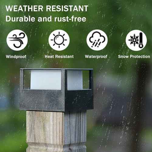 Viewsun 12 Pack Solar Post Cap Lights, Outdoor Garden Solar Powered Fence Post Lights with SMD LEDs Waterproof Light Decorative for Fence Deck or Patio Decor, Only Fits for Wooden Posts