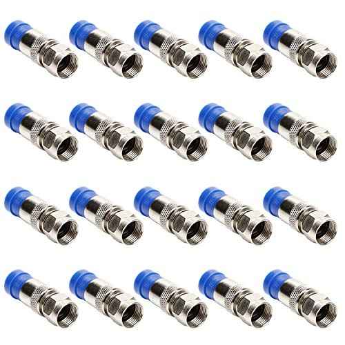 Coax Cable Crimping Kit Adjustable Tool Set Coaxial Cable Crimping Tool for RG59 RG6 F BNC RCA with 20 PCS F Compression Connectors