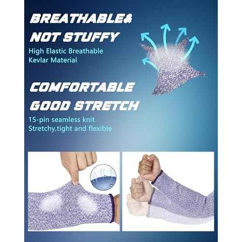 Neer 3 Pairs Cut Resistant Arm Sleeves Level 5 Arm Guard Protectors for Welding Gardening Kitchen Thin Skin Bruising Forearm