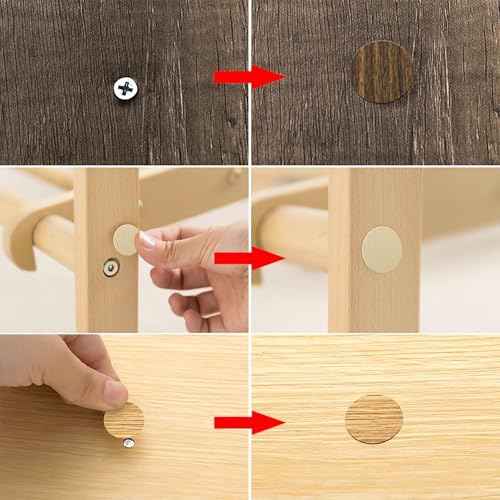 648 PCS 12 Colors Self-Adhesive Screw Holes Covers Stickers PVC Dustproof for Wood Furniture Cabinet Wall Desk Chair Bookcase Shelve Plate