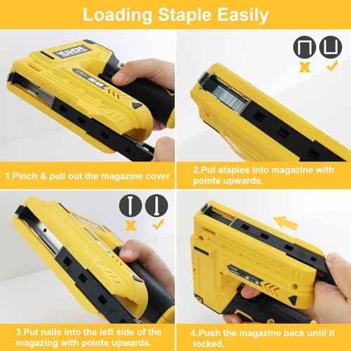 YEAHOME Electric Staple Gun, 2 in 1 Light Duty Cordless Staple Gun for Upholstery with 2000 Staples & Nails, 3.7V Brad Nailer Kit with USB Charger & Staple Remover for Wood, Carpentry, Crafts, DIY