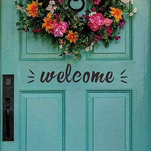 2 Sheets Welcome Sign Stickers - Peel & Stick Vinyl Decals for Front Door, Welcome Letters, Entryway, Office, Bedroom & House Doors
