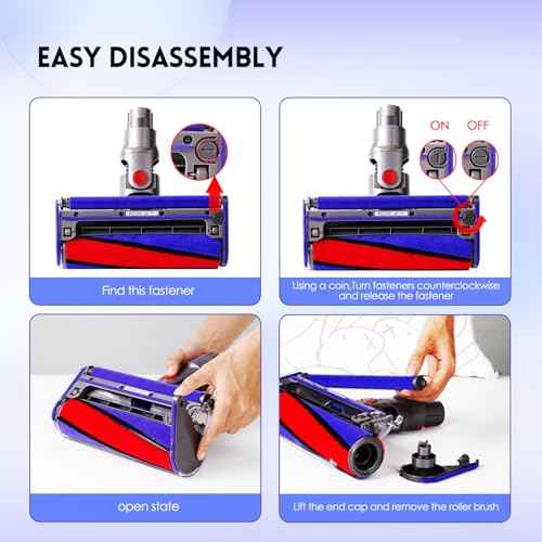 Soft Roller Replacement Vacuum Head Compatible with Dyson V7,V8, Cyclone V10,V11,V15 Cordless Vacuum Cleaners, Suitable for Thin Carpets, Hardwood Floor