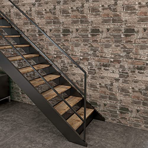 VaryPaper Vintage Brown Brick Wallpaper Peel and Stick 3D Textured Brick Contact Paper for Walls Removable Waterproof Self Adhesive Brick Wall Paper for Kitchen Backsplash Fireplace 15.7''x78.7''