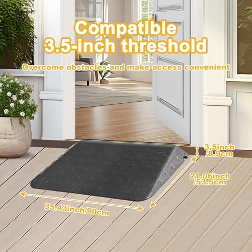 3.5" High Wheelchair Ramp Rubber Threshold Ramps for Wheelchairs for Home, 5500 lbs Weight Capacity, Non-Slip Surface for Wheelchair,Strollers,Scooters Home Doorways Use