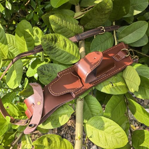 12.99" Large Leather Fixed Blade Knife Sheath,EDC Back Organizer for Work and Daily Use,Leatherman Sheath,EDC Pocket Organizer for Ourdoor Camping,Gifts for Men for Multitool,Brown