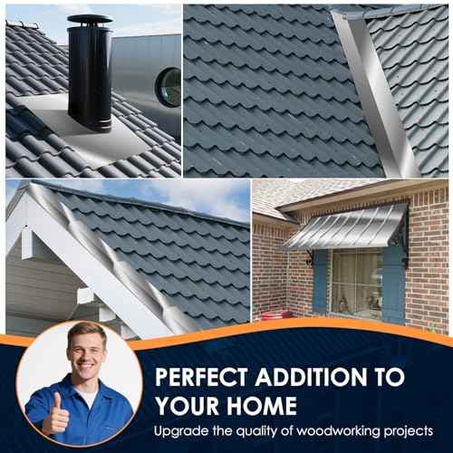 Aluminum Flashing Roll Roof Flashing ? 12 Inch x 50 Ft | 0.3mm Thick Metal Roof Flashing for Windows, Doors, Siding, and Roofing Seals, Aluminum Roof Panels Preventing Roofing Stains and Moss