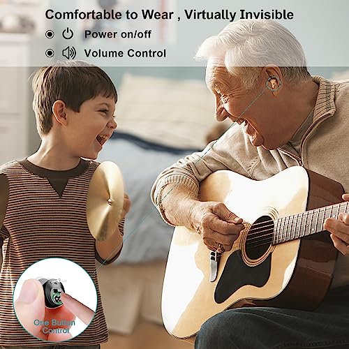 Not Amplifier True Hearing Aids for Seniors Hearing Loss with Noise Cancelling Invisible Rechargeable Hearing Aid with Magnetic Charging Box