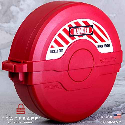 TRADESAFE Gate Valve Lockout - Lockout Tagout Valve for 5 inch to 6-1/2 inch Diameter Handles, OSHA Compliant Gas Lock, Impact Resistant Propane Tank Lock