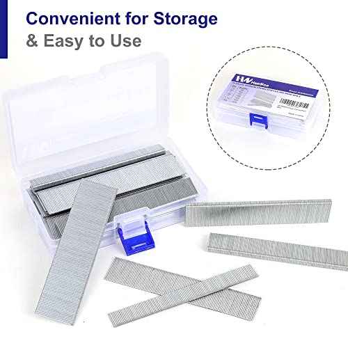 HW HAMWOO 18 Gauge 1800PCS,1/4" Narrow Crown Staples (1/2"- 400; 3/4"- 400; 1"- 400) and Brad Nails (5/8"-300,3/4"-300), Suitable for Most Brand of 18 Gauge Stapler