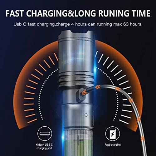klarus EP10 USB-C Rechargeable Flashlight: 1000 Lumens Super Bright, 2600mah Battery, 6.3 inch, Small LED Powerful Flashlights for Home, Camping, Emergency