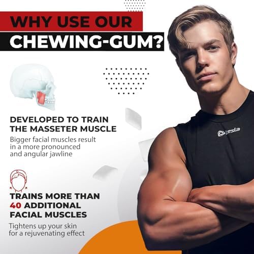 Jawliner Fitness Chewing Gum 15X Harder Jawline Gum Sugar Free Mint and Cinnamon Honey Jaw Gum Includes 12 Weeks Coaching - Jawline Exerciser for Mewing & Shaping the Jaw (4 Months Pack of 2 Flavor)