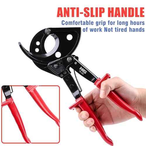 HKS Ratchet Cable Wire Cutter Heavy Duty for Cutting Electrical Aluminum Copper and Multi-core Cables up to 400mm©÷(AWG 750MCM)