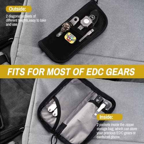 VIPERADE VE7 Tool Pouch for Men Nyon Small EDC Pouch with 4 Pockets Utility EDC Organiser with Patch Area DIY Best Protective Bag for Gears