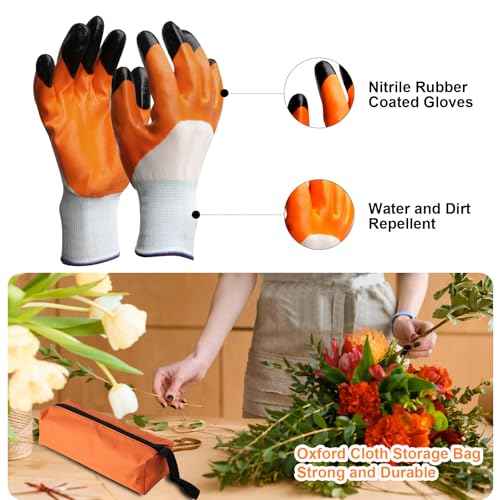 6Pcs Pruning Shears Set with Bypass Pruning Shears, Garden Scissors, Pruning Snips,Saw,Gloves,Storage Bag,Handheld Garden Shears Set for Plant