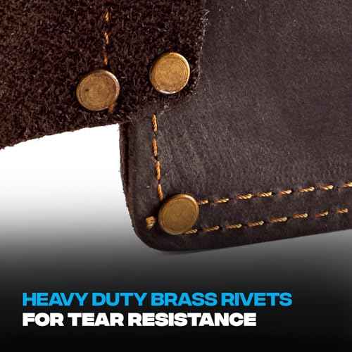 OX Tools Pro Drill Holster Pouch - Top-Grain Leather Tool Belt Pouches for Cordless Drills and Impact Drivers, Heavy-Duty Rivet Reinforcement - Fits 2.5" Wide Belt OX-P263405