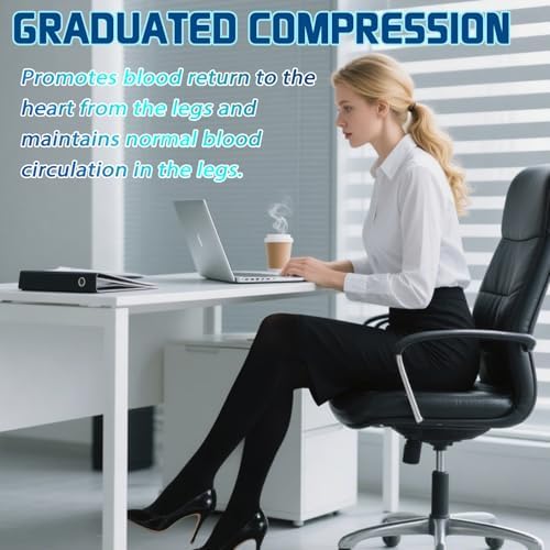 Medical Compression Stockings for Women and Men, 20-30 mmHg Thigh High Compression Socks Women Closed Toe Graduated Compression Socks for Varicose Veins, Edema, DVT, Dot-Top(Beige,XL)