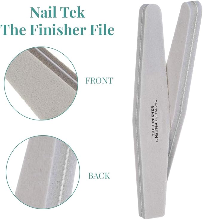 Nail Tek The Finisher File, Professional Double-Sided 240/400 Grit Nail File to Shape and Smooth Acrylic, Gel, and Natural Nails, Nail Polish Remover, Must-Have Manicure and Pedicure Kit Tool, 6 Pack