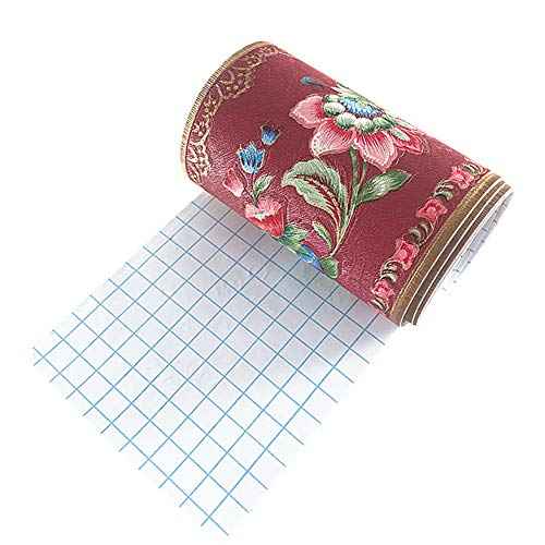 Lantern Flower Self-Adhesive Wallpaper Border PVC Wall Covering Borders Bathroom Kitchen Tiles Decor Sticker 5 Meters (Red)