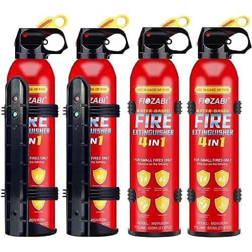 Portable Fire Spray With Bracket Portable Aerosol Extinguisher for ALL FIRES inc. Li-ion Battery Fires-Emergency Equipment for Home, Kitchen, Fireplace, Grill, Car, Caravan 620ML(4 pack)