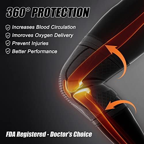 NEENCA Knee Braces for Knee Pain -2 Pack Knee Sleeves for Knee Pain Set, Knee Brace Compression Sleeves, Knee Support for Sports, Running, Meniscus Tear, ACL, PCL, Women & Men...