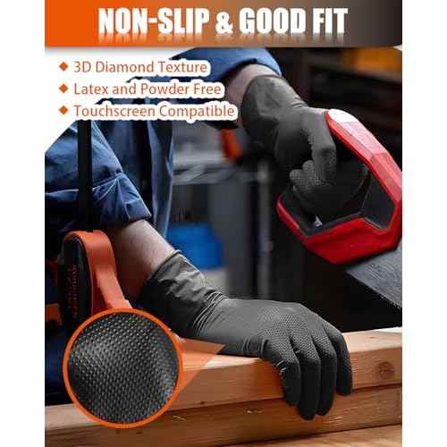 10 Mil Nitrile Gloves Disposable Heavy Duty Rubber Chemical Resistance Gloves for Mechanic
