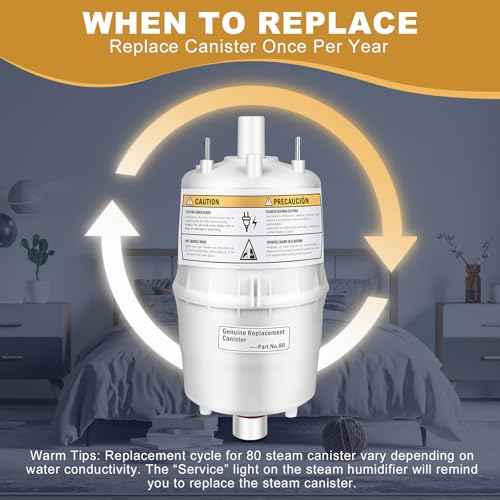 80 Steam Canister Substitute for Aprilaire 800 Replacement Canister(OEM), 80 Canister for Aprilaire Humidifiers 800 801 865 866, Steam Canister Part No. 80 Replace for Aprilaire 800 Canister 2 Pack