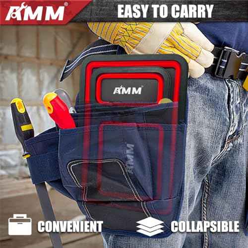 AMM Foldable Magnetic Parts Tray Set, 3 Different Size Magnetic Tool Trays for Bolts Screws Nuts & Small Metal Parts, Mechanic Tool Present for Men£¬Red