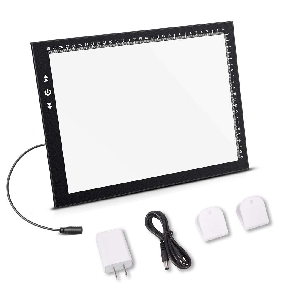 HSK A4 LED Artist tracing Light Box Copy Table, Adjustable High Brightness Light Pad for Tatto Drawing, Sketching, Animation,Diamond Painting Accessories