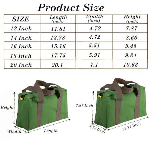 Small Tool Bag, Canvas Wide Mouth Tool Bag, Large Capacity Tool Bags for Men, Portable Home Tool Organizer for Storage Handbag for Screwdrivers, Wrench, Plier, Nails, Pliers Repair Hand Tools -12 Inch