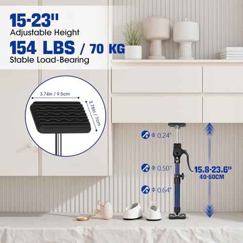 FEIRONG 4PCS Cabinet Jack Kit - 154LBS Heavy Duty Telescoping Support Pole (15-23 Inch), Drywall/Crown Molding Install Tool, Quick-Lock Third Hand