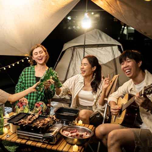 PATIKIL Camping Lantern, 4 Pack Rechargeable LED Tent Lamp Lights Bulb Portable Hanging 3 Lighting Modes 60W Clip Hook for Camping, Hiking, Fishing, White