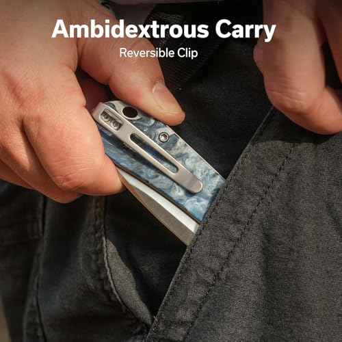 CIVIVI Elementum Slip Joint Pocket Knife for EDC, Folding Knife with 2.96" Swedish 14C28N Blade Resin Handle C18062AJ-4