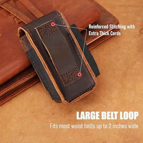 STAR VISTA Armando-2 Full Grain Leather Multitool Belt Pouch, Multi Tool Sheath, EDC Tool Holster for Flash Light, Tactical Pen, Heavy-Duty Stitching, Gift for Men, Dark Brown
