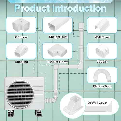 Cenipar 3" W 18.5Ft Mini Split Line Set Cover Line Set Cover Kit for Air Conditioner Mini Split Air Conditioner Heat Pump Durable Protection for Mini Split AC and Systems, Easy Installation