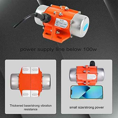 Industrial Concrete Vibrator AC Single Phase 110V 3600RPM 40W for Vibrating Table Feeder Silo(40W)