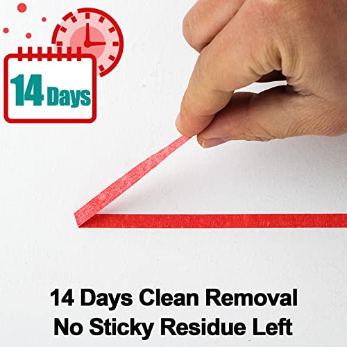 ANCIRS 3 Pack 1/4" inch by 60yard Painters Tape, Masking Tape with Thin Narrow Finishing & 14 Day Easy Removal Trim Edge (Red 1/4inch Wide)