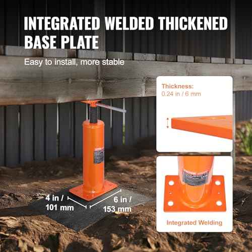 VEVOR House Floor Jacks, 2 Pack, 12"-16" Height Range, 9700 lbs Max Load Capacity Per Unit, Adjustable Support Beam Basement Jack Post Pole for Leveling, Steel Telescoping Jack for Temporary Support