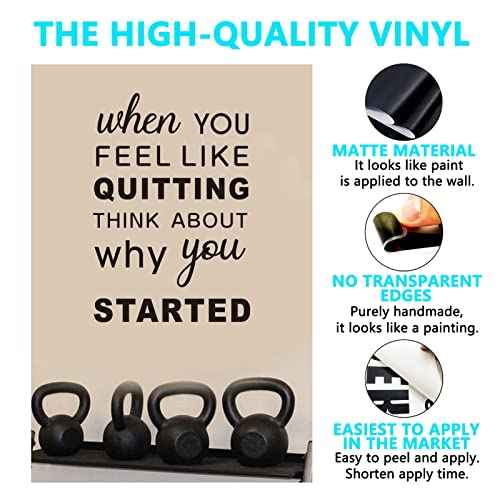 Wall Stickers, Inspirational Wall Decals, (Easy to Apply), Wall Decor Vinyl Art Quotes Motivational Gym Office Living Room Bedroom Teamwork Poster Home Family Word, When You Feel Like Quitting 13"X19"