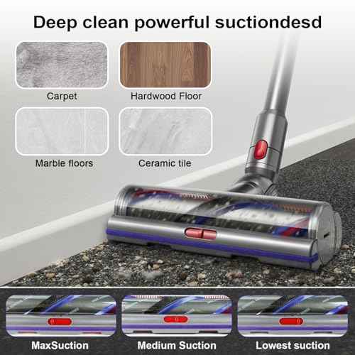 Garbage fighter High Torque Brush Head Replacement for Dyson V11 V15 V10 V8 V7 SV12 SV14 SV15 Vacuum Cleaners, Anti-Tangle Brush, Three Adjustable Suction Modes, Suitable for Hardwood Floor Carpets