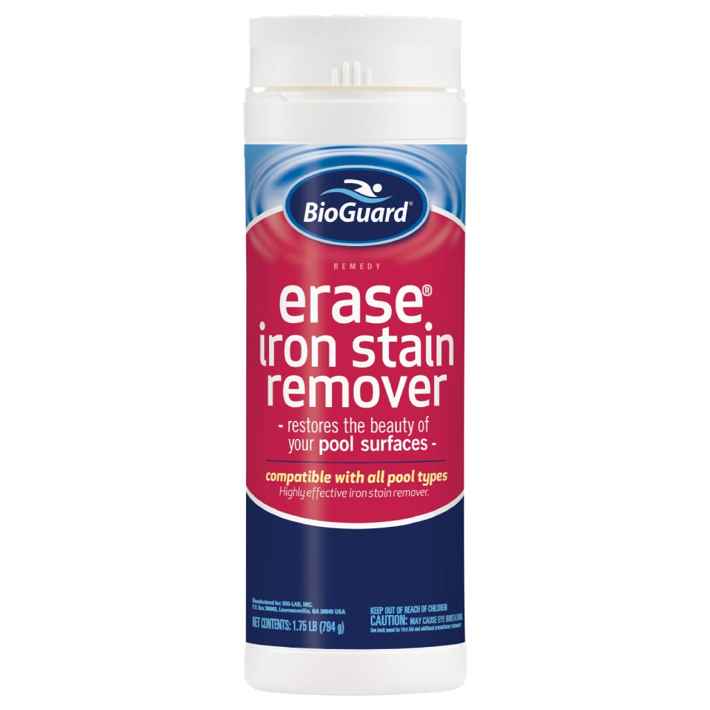 BioGuard Erase Iron Stain Remover, 1.75 lb, Highly Effective Iron Stain Remover, Restore Pool Surfaces, Suitable for All Pool Types